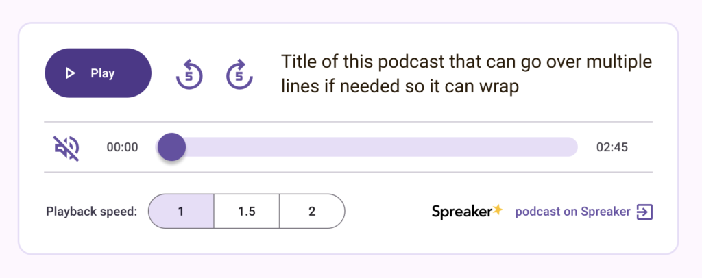 Podcast player Wireframe - HiFi