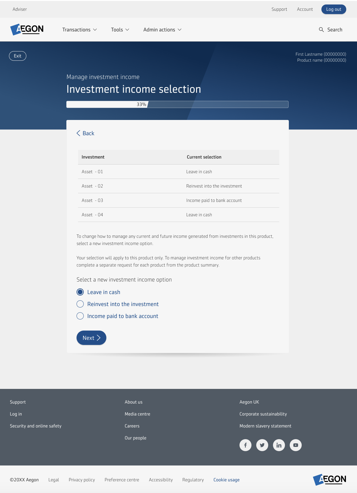 Figma High-Fi Prototype of transaction journey