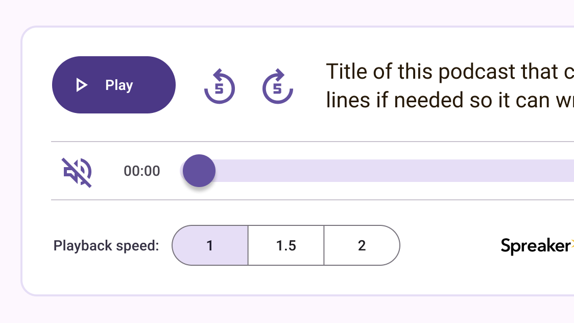 Podcast player Wireframe - HiFi